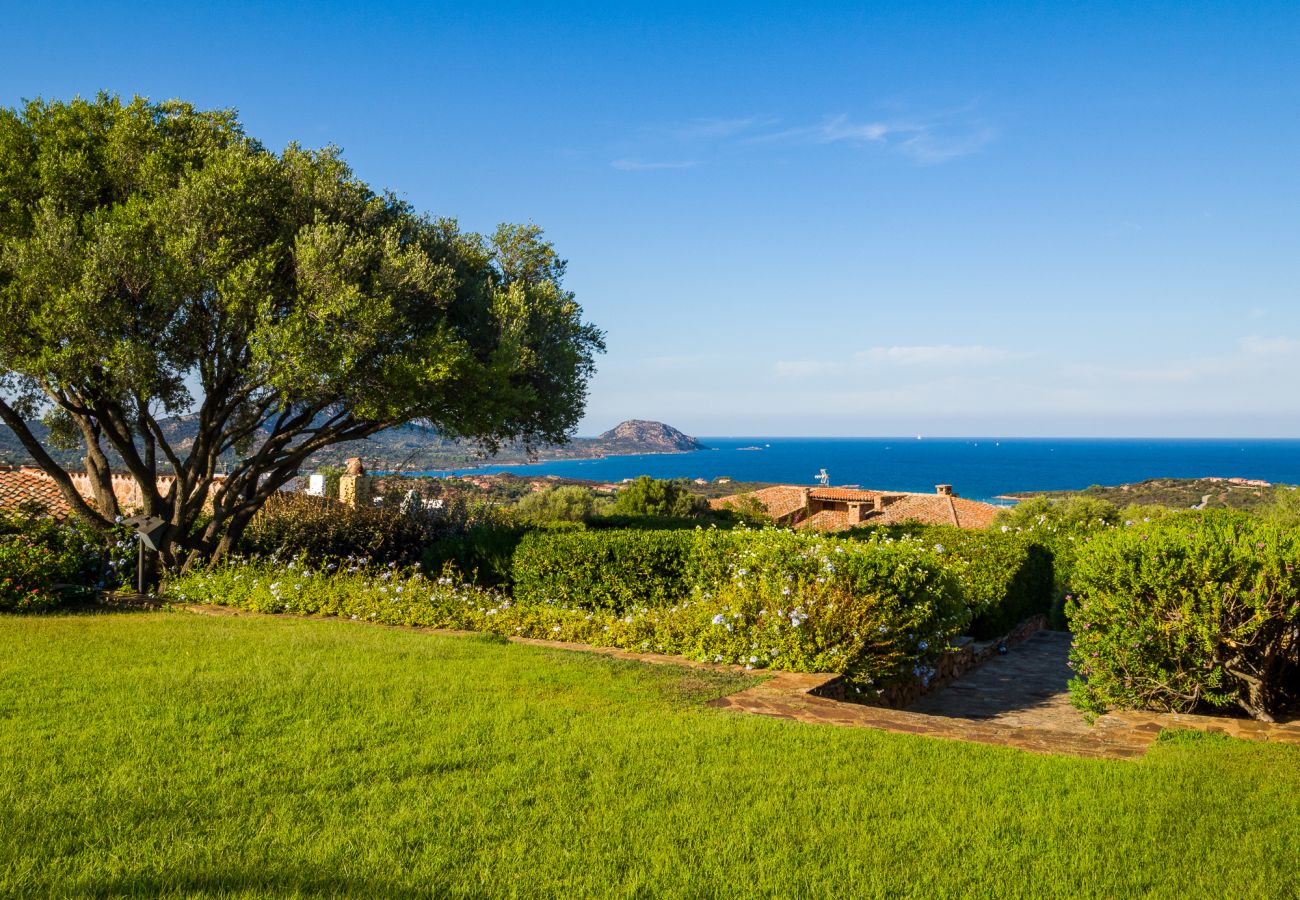 Villa Alberto - giardino con vista mare in villa di lusso in affitto a Porto San Paolo