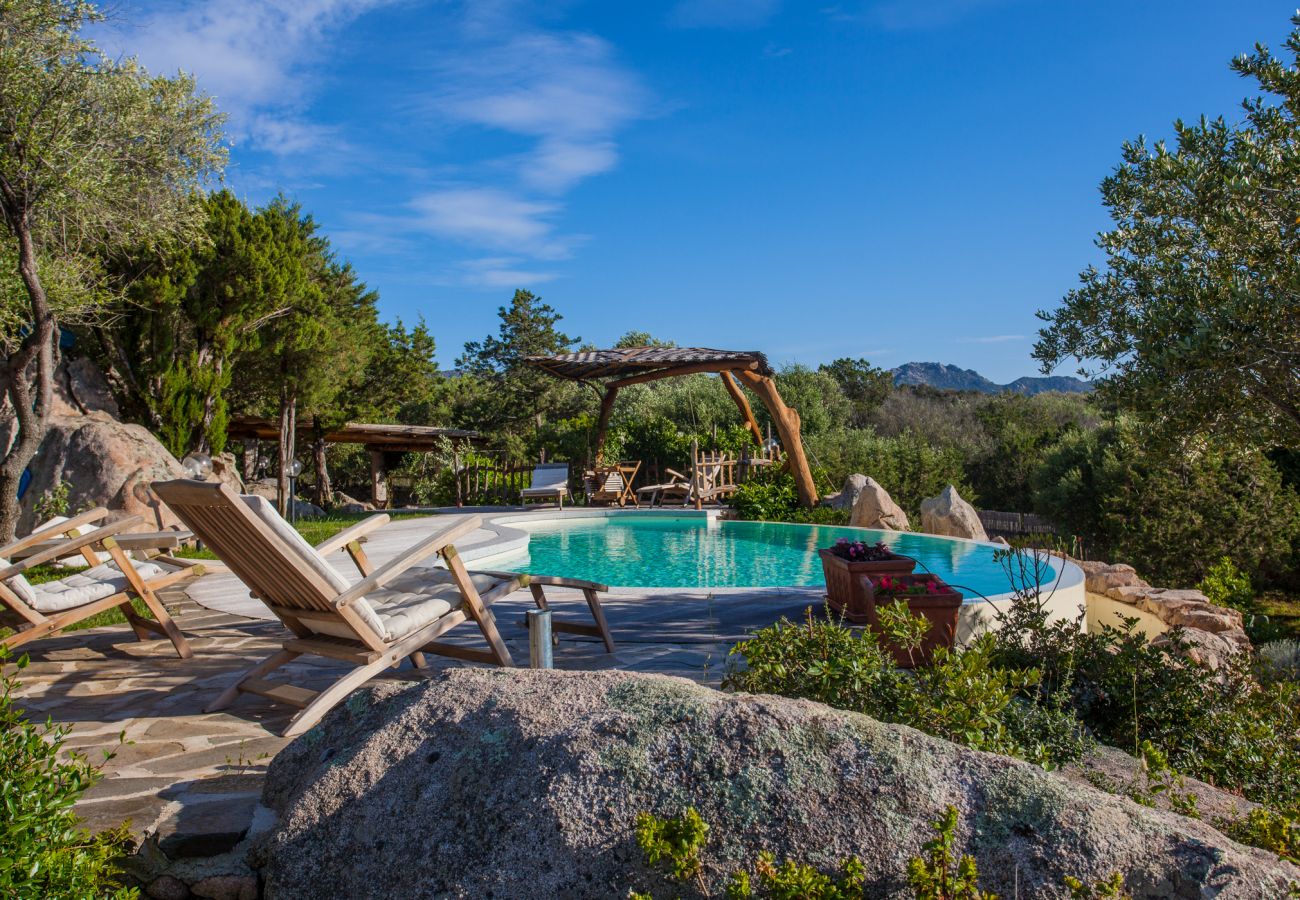 Villa Sa Jaga - piscina con deck in legno, villa in affitto con piscina privata Porto Rotondo