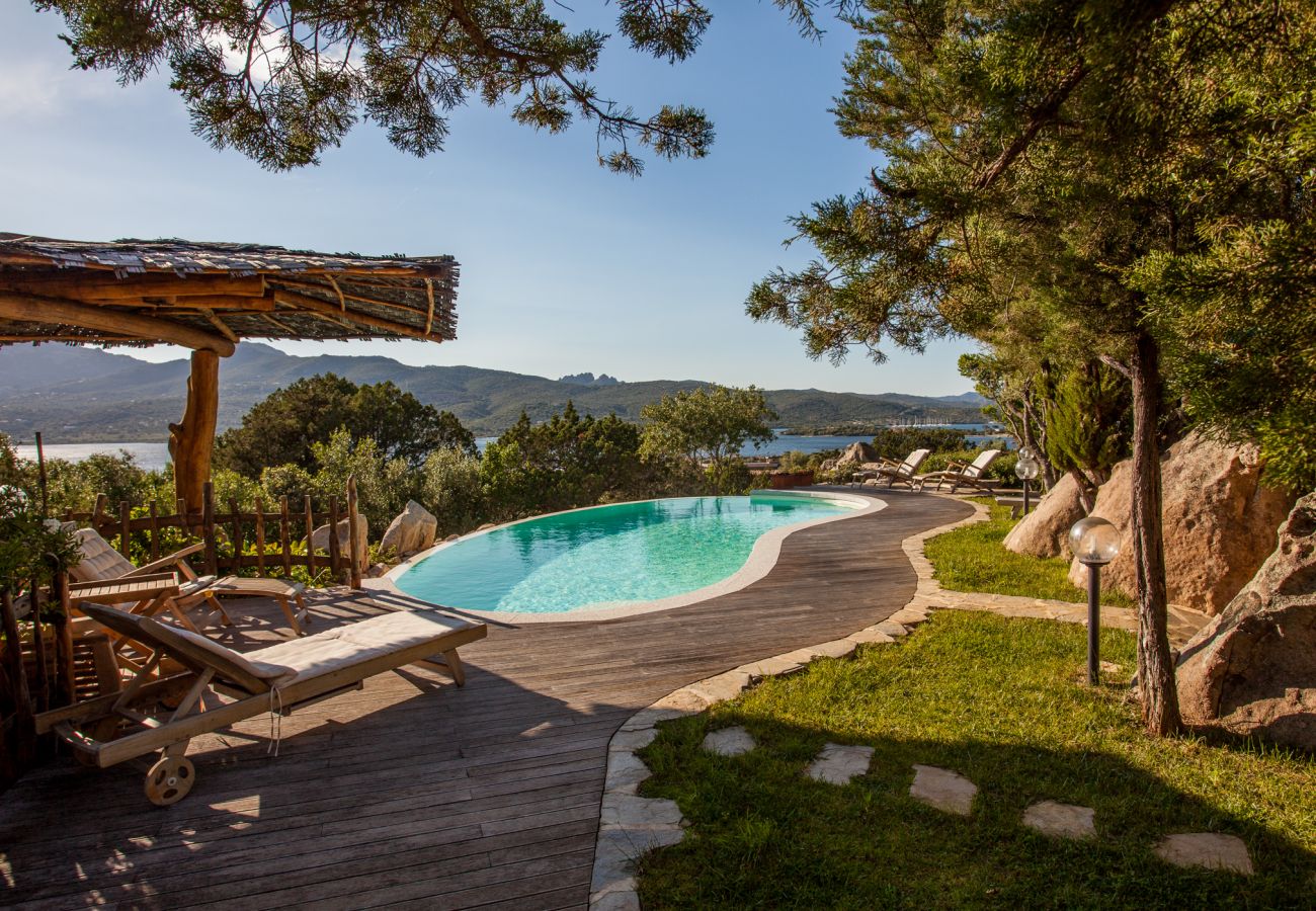 Villa Sa Jaga - piscina a fagiolo con solarium, villa con piscina privata Costa Smeralda