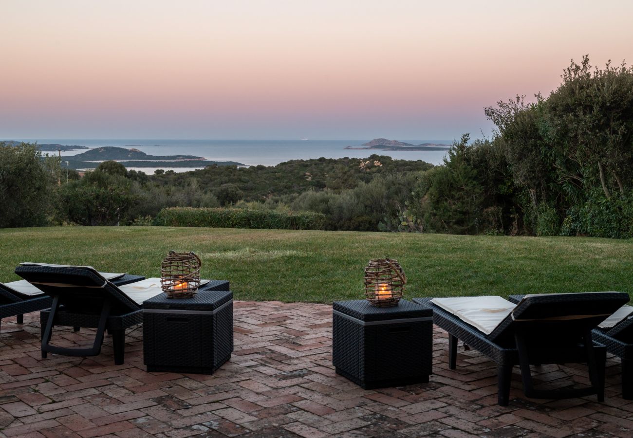 Villa Linda - veranda with breathtaking sea view, luxury villa for rent in Sardinia