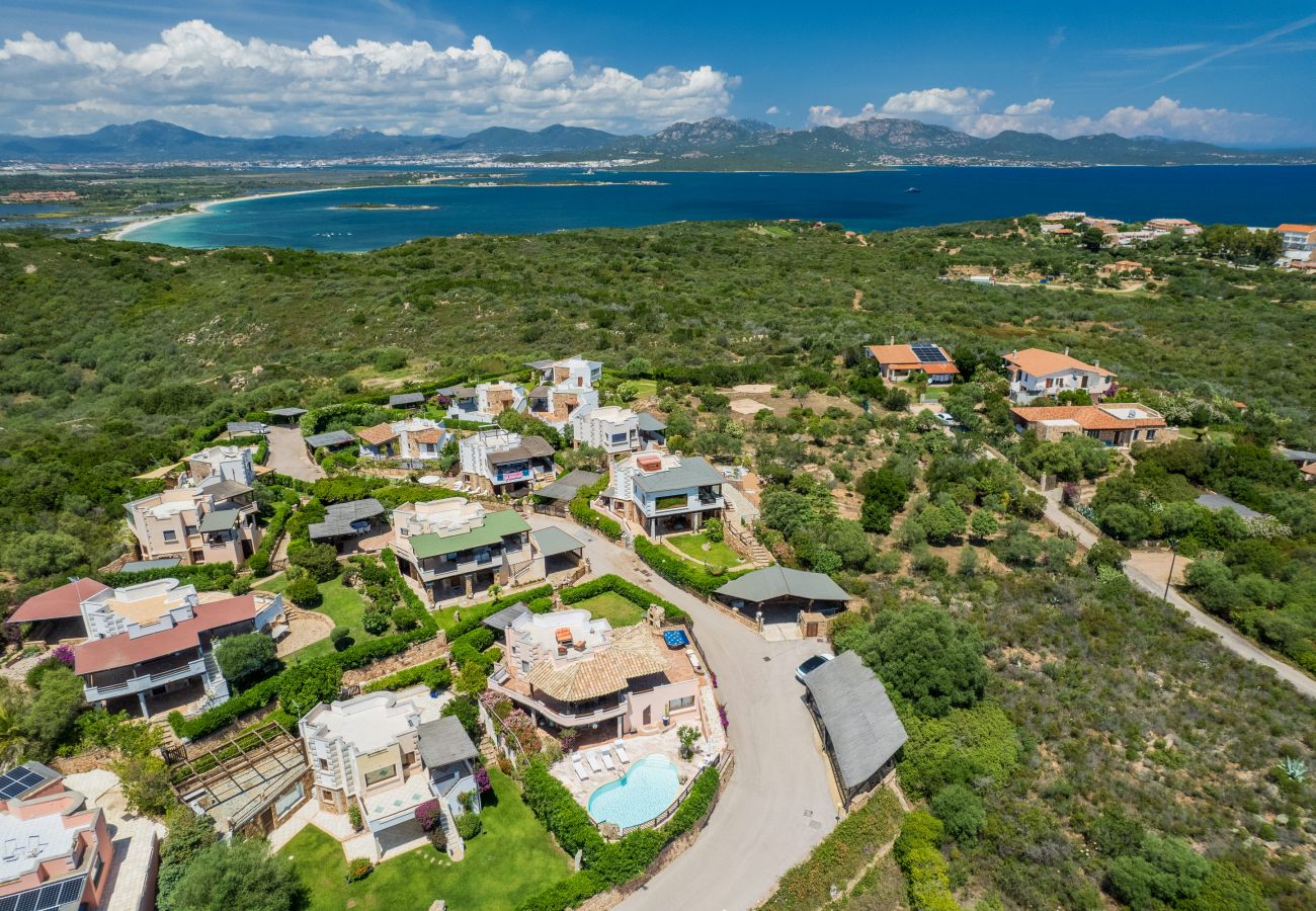 Villa Majra - pool with view of Mediterranean hills, luxury villa for rent in Porto Istana